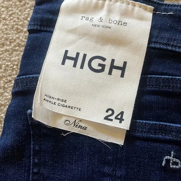 NWT Rag & Bone Nina Mid Rise Ankle Cigarette Jeans in Bayview for @mrsuperzl - Picture 2 of 9